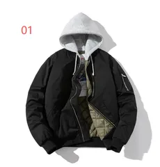 MA-1 ジャケット メンズフード付き フライトジャケット 中綿ジャケット スタジャン MA1 レディース ミリタリージャケット225588