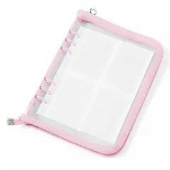 YESprime シール帳 大きめ A5 バインダー リフィル25枚セット ファイル 推し活 収納 女の子 クリア チェキ アルバム 透明 6穴 ピンク [ピンク]