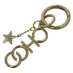 JIMMY CHOO(ジミーチュウ) キーホルダー(チャーム) - シルバー×クリア スター(星)/ロゴ/ラインストーン