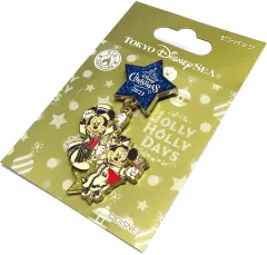 【中古】バッジ・ビンズ ミッキーマウス＆ミニーマウス ピンバッジ 「ディズニー・クリスマス2021」 東京ディズニーシー限定