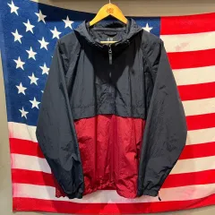 UNIQLO ユニクロ ネイビー/レッド Anorak（アノラック）フーディー ウィンドブレーカー