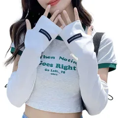 特価商品　伸縮性 通気性 可愛い おしゃれ ゆったり 腕カバー 日焼け止め 紫外線対策 吸汗速乾 調節コードつき 手の甲隠れ 接触冷感 秋 左右セット 夏 春 【UPF50+認定品・高級冷感綿・締付感無し・指穴あり】 レディース アームカバー [PALAME]