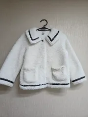 カーリーシュー アイボリー ボア ジャケット 130