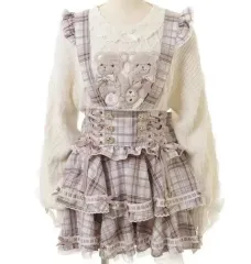 LIZ LISA ギンガム サスペンダースカート ピンク