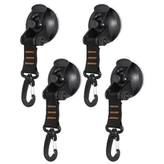 吸盤 フック 強力 固定 15kg 耐荷重 車 タープ キャンプ 屋外 便利 4個セット (4, 橙) [橙] [4]