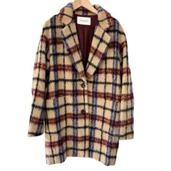 ZM1699  SPICK AND SPAN  スピックアンドスパン　シャギーチェック　チェスターコート　ベージュ　レディース　サイズ 36 日本製