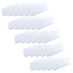 Asdays 棚仕切り板 L字 商品仕切り シェルフ 棚 卓上 陳列 展示 スーパー 飲食店 コンビニ 透明 クリア 20×3×6cm (48個セット)