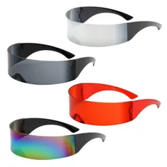 [SALUDABLE] サイバーパンク おもしろメガネ 近未来 ガジェット SF コスプレ (4色セット) [4色セット]