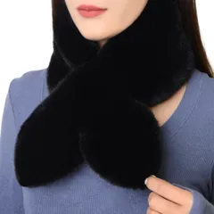 [Belle Iza Bella] ティペット フェイクファー マフラー (ブラック, Free Size) [ブラック] [Free Size]