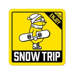 オリジナルデザインストア 【SNOW TRIP】 スノーボード スノボー ステッカー 冬 アウトドア用ステッカー シール W100㎜×H100㎜ 車用 バイク用 屋外 防水 防傷 
