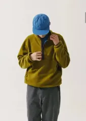 トマス・モア ハーフジップアップ フリース オリーブ グリーン free