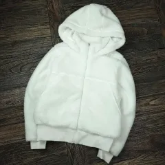 新品 アンダール シェルパ ブークレ ジップアップ ジャケット アイボリー