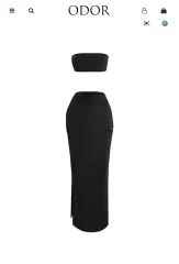 ODOR メイド ブラック チューブトップ ロング スカート セットアップ