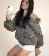 ブラックアップ ヌニル ファートリミング フード アウター ジャケット ダウン