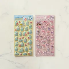 新品 サンリオ ぷくっとシール ハンギョドン マイメロ&クロミちゃん 2枚セット 立体シール コレクション コレクター シール交換 シール帳 セリア ダイソー キャンドゥ