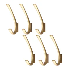 ideamall 壁掛けフック おしゃれ バッグハンガー ゴールド 6個セット 