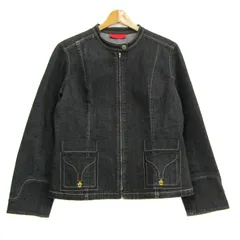 ロベルタ・ディ・カメリーノ デニムジャケット ノーカラー アウター レディース 42サイズ ブラック Roberta di Camerino 【中古】のサムネイル