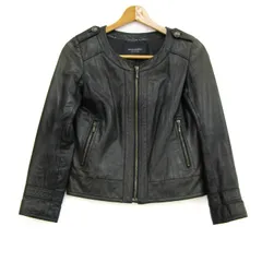 スピックアンドスパン ライダースジャケット レザージャケット ノーカラー アウター レディース 36サイズ ブラック Spick and Span 【中古】