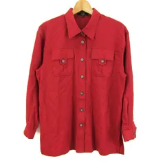 レリアン 長袖シャツ ウール トップス レディース 9サイズ レッド Leilian 【中古】