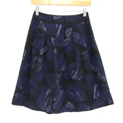 インディヴィ プリーツスカート ボトムス レディース 36サイズ ネイビー INDIVI 【中古】