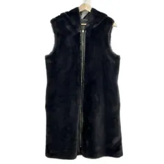 ブレンへイム コート サイズM レディース美品  - ダークグレー×グレー ノースリーブ/フェイクファー/ジップアップ/リバーシブル/秋/冬