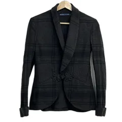 RalphLauren(ラルフローレン) ジャケット サイズ2 S レディース美品  - ダークグレー×黒 長袖/チェック柄/秋/冬