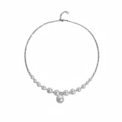 [Liebendo] パール ネックレス レディース 結婚式 ネックレス ペンダント サージカルステンレス 金属アレルギー対応 つけっぱなし ジルコニア 細い 繊細 真珠 カジュアル オシャレ 冠婚葬祭 アクセサリー 