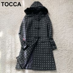 TOCCA トッカ】レディース 千鳥柄 中綿ロングコート 2 ドット フード 