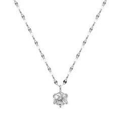[Liebendo] ネックレス アクセサリー レディース ペンダントトップ ペンダント ダイヤモンド ダイヤ シルバー925 チェーン 一粒ダイヤ シンプル ギフト プレゼント 金 銀 (シルバー) [シルバー]