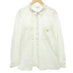 レリアン Leilian スタッズ シャツ ブラウス 長袖 カットソー N0426213 白 ホワイト ■GY61