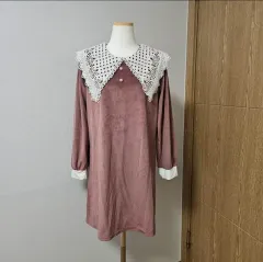 ツアーベルベット インディーピンク ベビードール レイ 年末 カラ 春 ミディ ヴィンテージ ONE PIECE