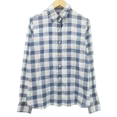 トミーヒルフィガー TOMMY HILFIGER チェック シャツ 長袖 国内正規 6 S～Mサイズ 青 ブルー ■GY61