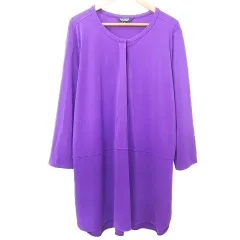 ローレンラルフローレン LAUREN RALPH LAUREN チュニック シャツ ストレッチ 長袖 2X 紫大きいサイズ  パープル ☆AA★