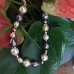 18金　南洋真珠マルチカラーオリジナルネックレス