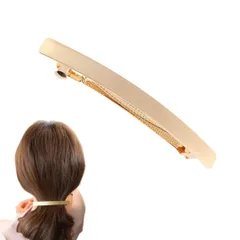 バレッタ ヘアクリップ ヘアアクセサリー セミマット レディース 細 人気 おしゃれ 大人 しっかり留まる 髪留め シンプル 細め ヘアピン ヘアバレッタ しっかりとまる ハーフアップ まとめ髪 ヘアアクセ (ゴールド) [ゴールド]