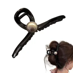 ヘアクリップ 大きめ バンスクリップ しっかりとまる ヘアアクセサリー バナナクリップ 韓国風 シンプル オフィス レディース かわいい 髪留め 髪飾り PC樹脂 (ブラック) [ブラック]