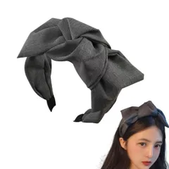 カチューシャ リボン ヘアバンド おしゃれ ヘアアクセ コーム レディース 編み込みヘアバンド しっかりとまる すべり止め ボブ ヘアアクセサリー ヘアアクセ かわいい 可愛い サテン 太め 髪飾り ヘアアレンジ 幅広 韓国風  [グレー] [フリースタイル]