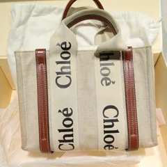 【中古/現状渡し/外箱有】Chloe/クロエ Woody/ウッディ スモール ハンドバッグ キャンバス レディース