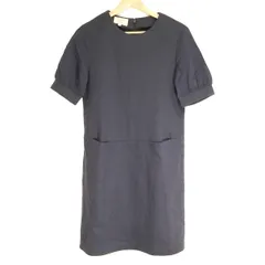 LAURAASHLEY(ローラアシュレイ) ワンピース サイズ2 M レディース - ネイビー クルーネック/半袖/ひざ丈/london