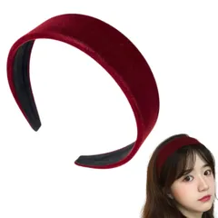 カチューシャ ベロア 痛くない ヘアアクセサリー 大人っぽい レディース シンプル 黒 赤 ヘアアクセ 痛くならない 太め おしゃれ ヘアアクセ 太め 大人可愛い ヘッドドレス 結婚式 お呼ばれ 髪飾り (レッド) [レッド]