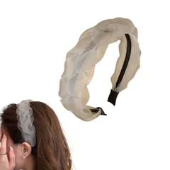 カチューシャ ヘアバンド シアー フリル 透け感 オーガンジー ヘアバンド レディース ヘアアクセ 髪留め 韓国風 大人可愛い 結婚式 入学卒業 (グレー, フリーサイズ) [グレー] [フリーサイズ]