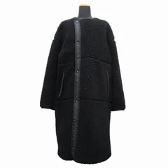 HYKE ボア素材 ブラックロングコート 中古・古着通販】HYKE (ハイク) ボアロングコート ブラック サイズ