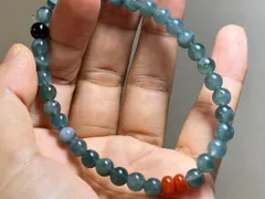 BR7-66 一点物 赤翡翠 本翡翠 氷種 ヒスイ グアテマラ産 ブレスレット