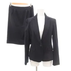 ナチュラルビューティー NATURAL BEAUTY セットアップ スーツ タイトスカート ウール 36 紺 ネイビー /NL