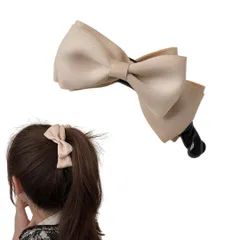 バナナクリップ リボン リボンクリップ ヘアクリップ ずれない 上品 可愛い かわいい 髪飾り髪留め クリップ ヘアアクセサリー おしゃれ 大人 しっかりとまる クリップ リボンヘアアクセ 大人可愛い (アイボリー) [アイボリー]