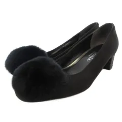 ダイアナ DIANA パンプス 23.5cm シューズ ローヒール ビジュー 黒 ブラック /AE ■YHS3