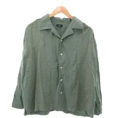 アーバンリサーチ URBAN RESEARCH シャツ 刺繍 長袖 麻 リネン L ライトグリーン 緑 /YJ ■YHS12