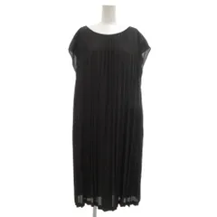 23区 オンワード樫山 ロングワンピース プリーツ 46 黒 ブラック /YJ ■YHS12