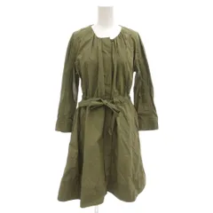 マカフィー MACPHEE トゥモローランド ワンピース 38 長袖 ひざ丈 フロントフライ カーキ /AE ■YHS12