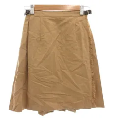 オニール オブ ダブリン O'NEIL OF DUBLIN 巻きスカート 36 ミニ プリーツ サイドベルト ベージュ /AE ■YHS12